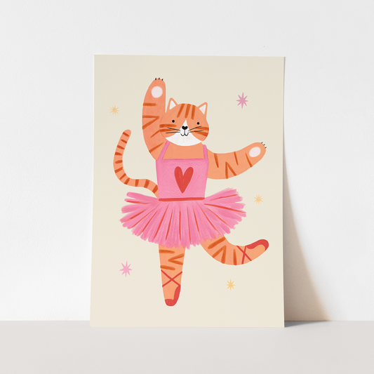 Kid of the Village Ballet Kitty Art Print