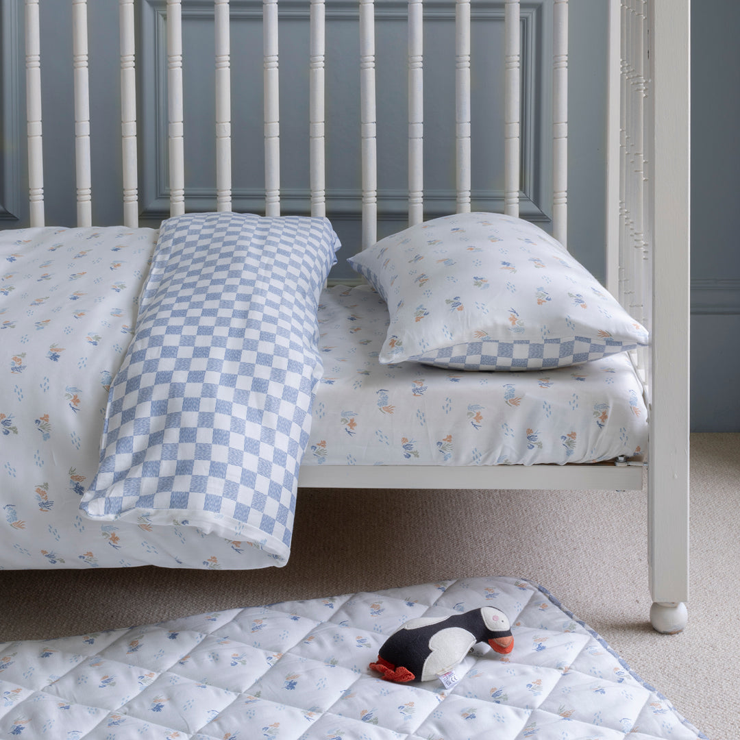 Avery Row Cotbed Fitted Sheet - Coastline