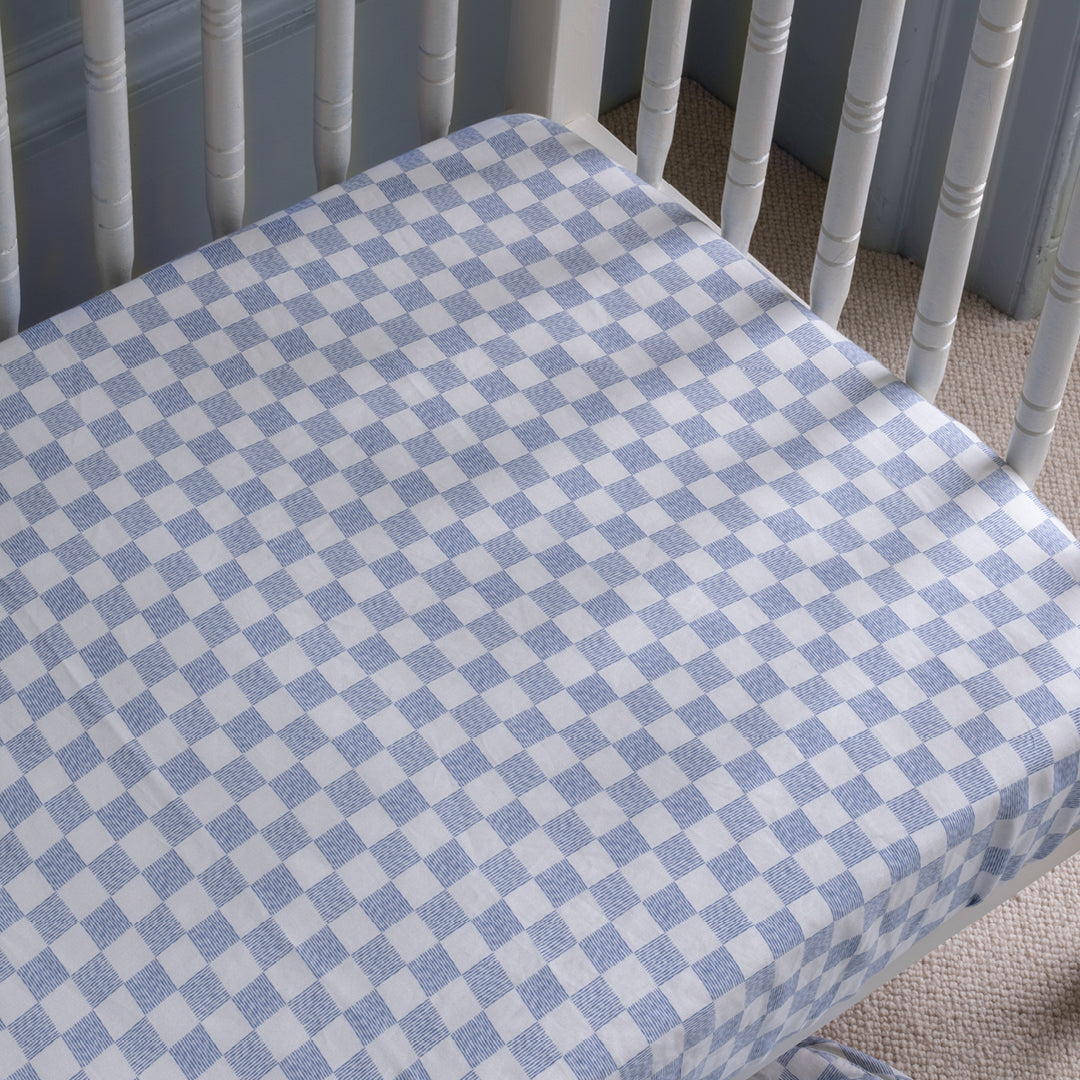 Avery Row Cotbed Fitted Sheet - Waves