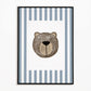 The Little Jones Bear Print - Blue Stripes