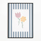 The Little Jones Flowers Print - Blue Stripes