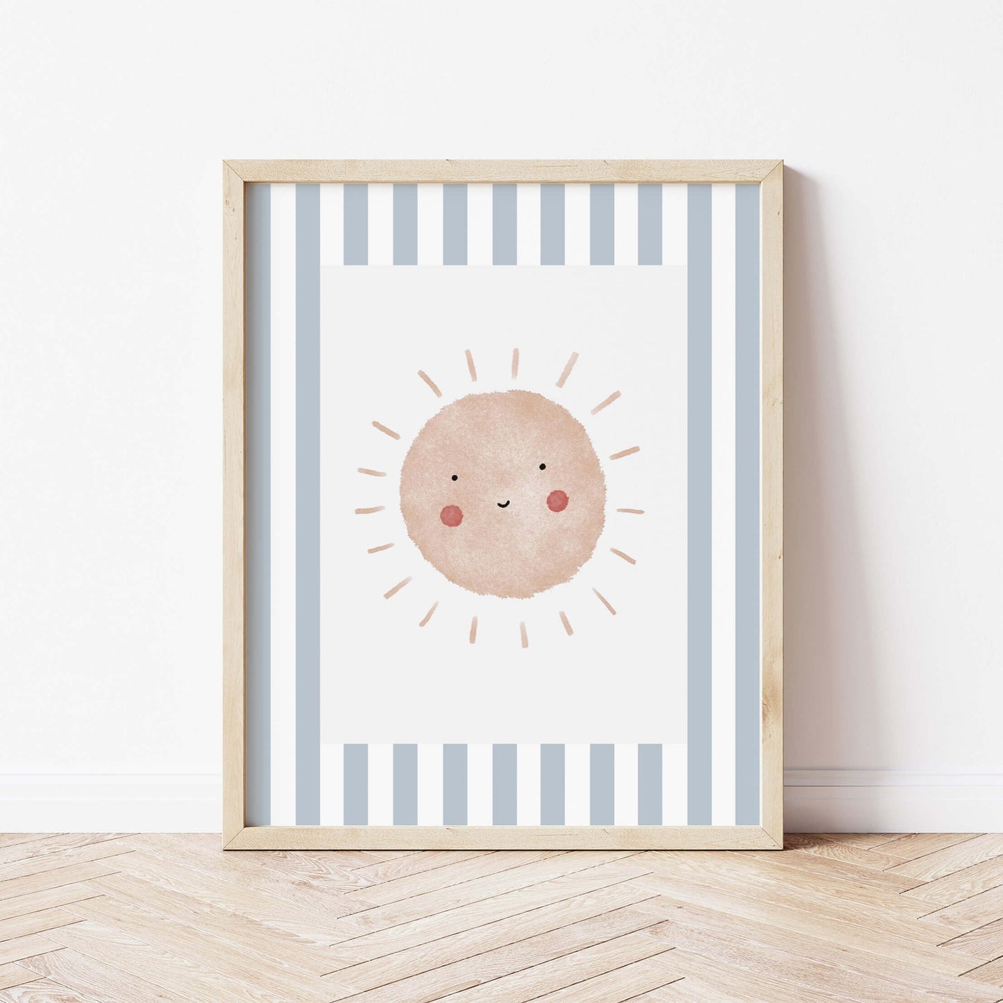 The Little Jones Boho Sunshine Print - Pale Blue Stripes
