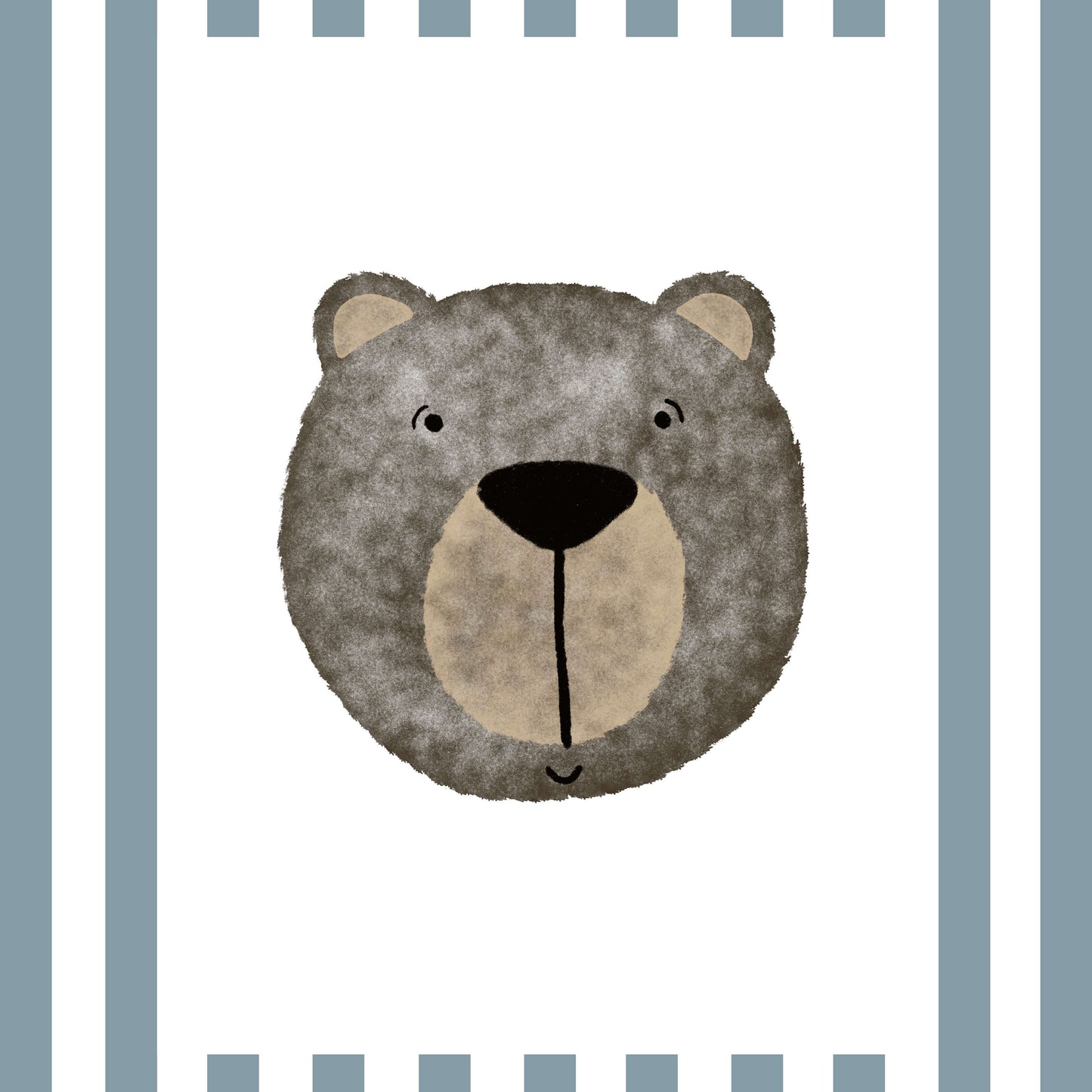 The Little Jones Bear Print - Blue Stripes