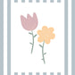 The Little Jones Flowers Print - Pale Blue Stripes
