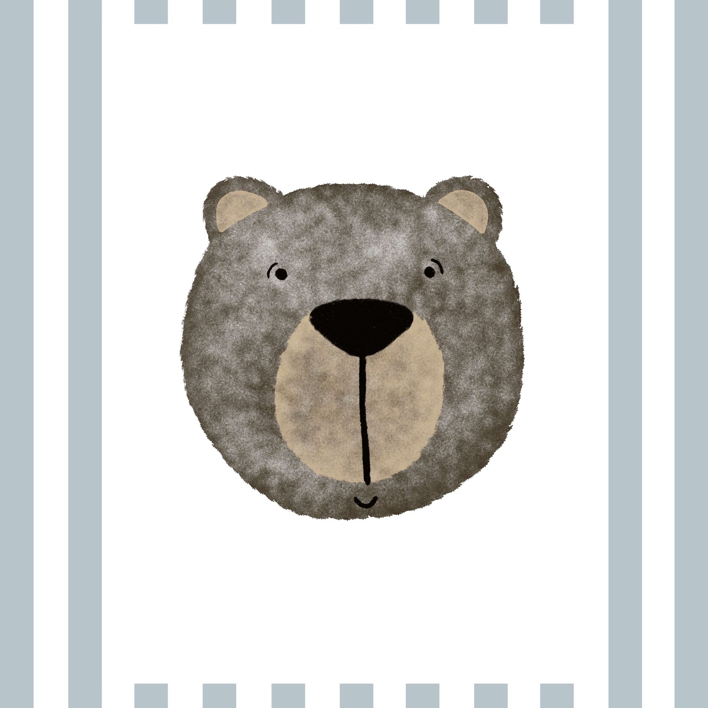 The Little Jones Bear Print - Pale Blue Stripes