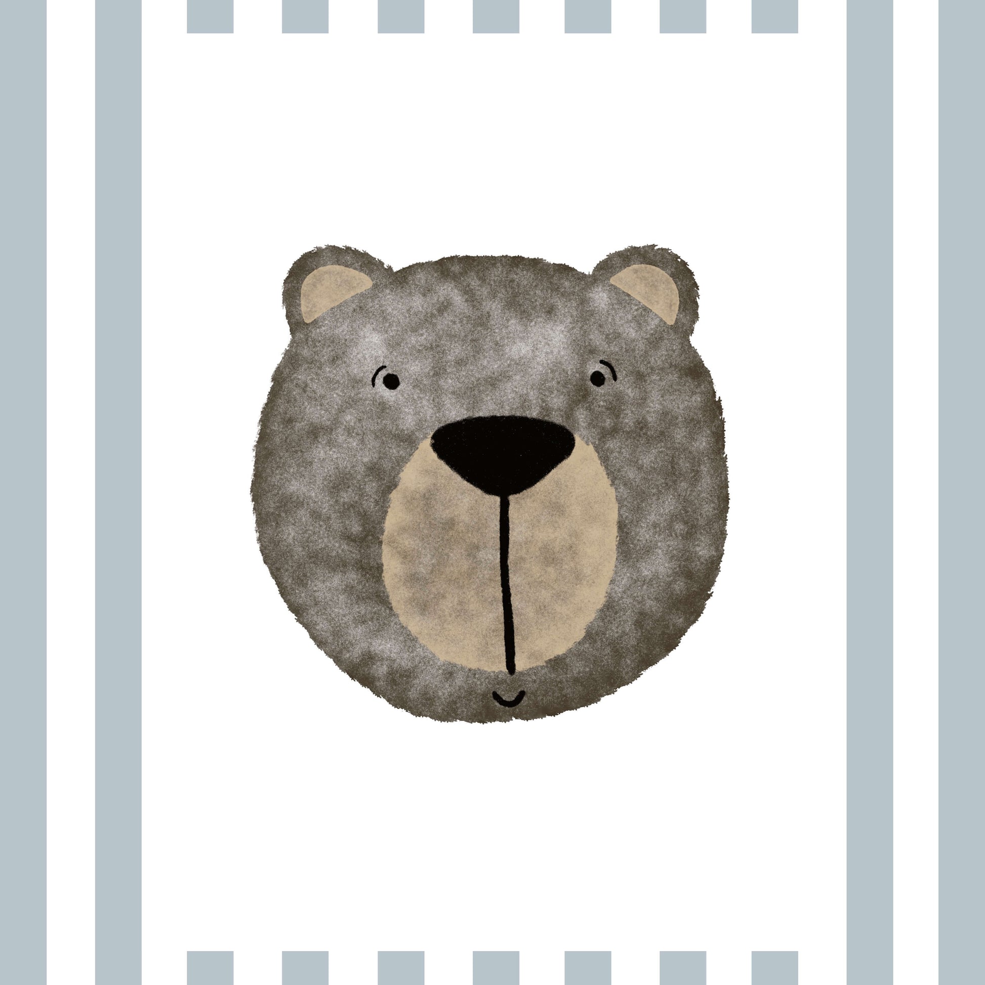 The Little Jones Bear Print - Pale Blue Stripes