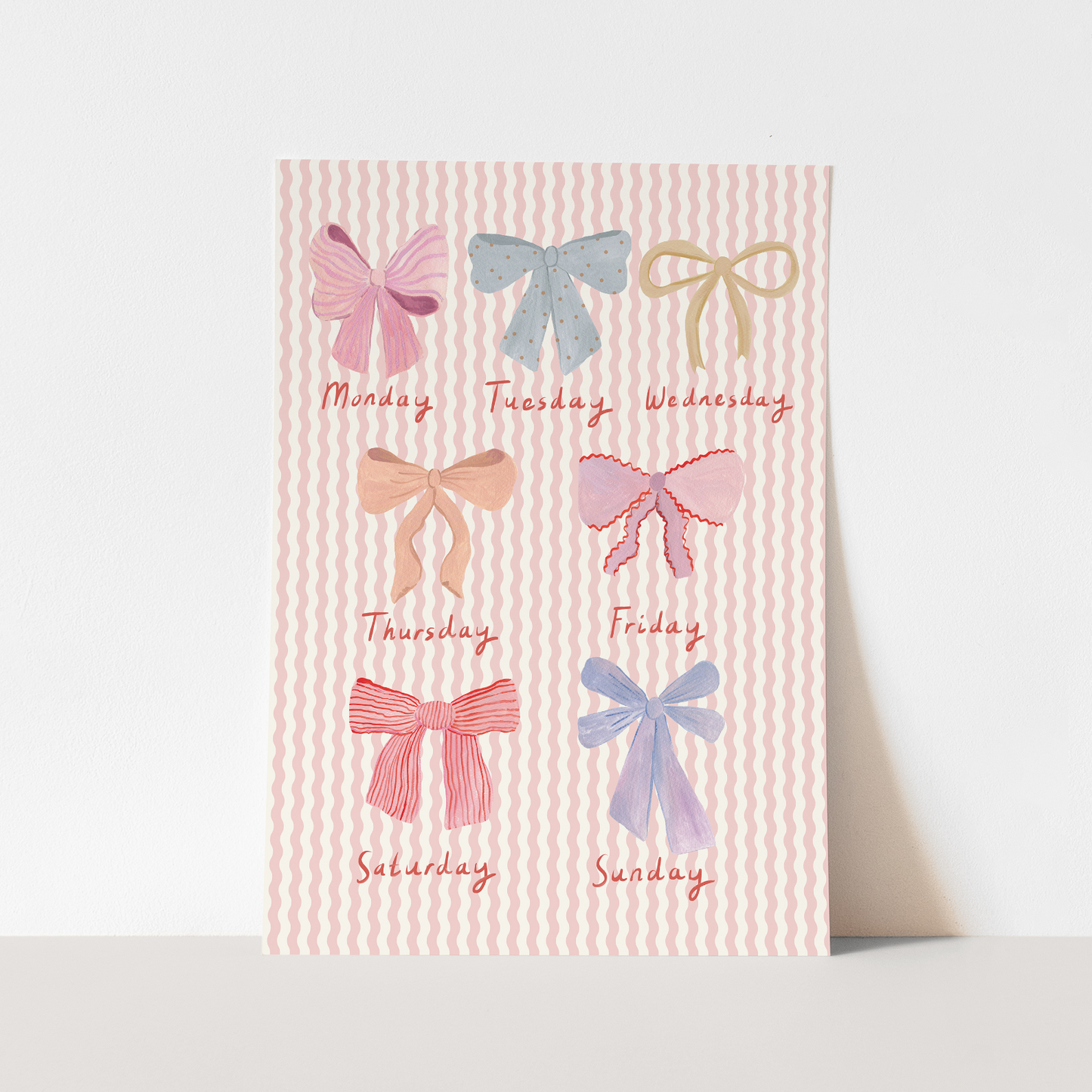 Kid of the Village Bows of the Week Art Print - Pink