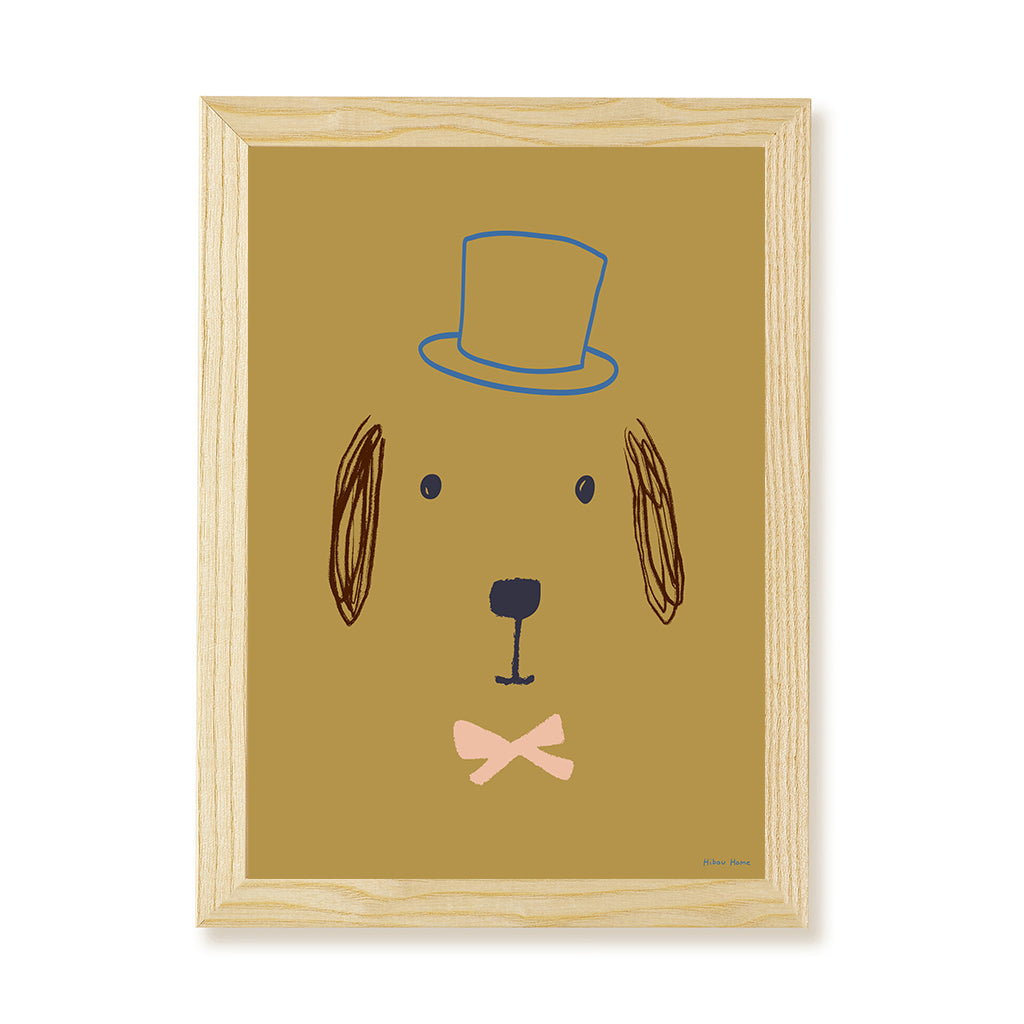 Bruno Dog Kids Art Print by Hibou Home