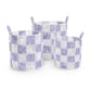Avery Row Checkerboard Storage Basket - Set of 3 - Lilac