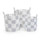 Avery Row Checkerboard Storage Basket - Set of 3 - Powder Blue