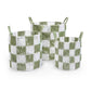 Avery Row Checkerboard Storage Basket - Set of 3 - Sage