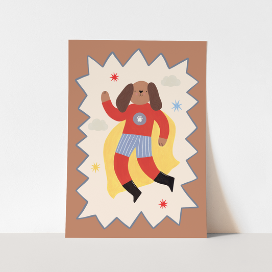 Kid of the Village Captain Woof Superhero Art Print