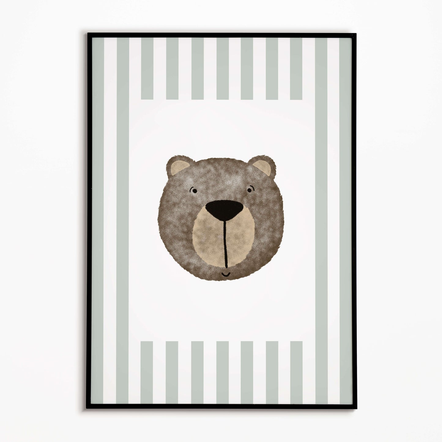 The Little Jones Bear Print - Green Stripes