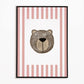 The Little Jones Bear Print - Pale Red Stripes