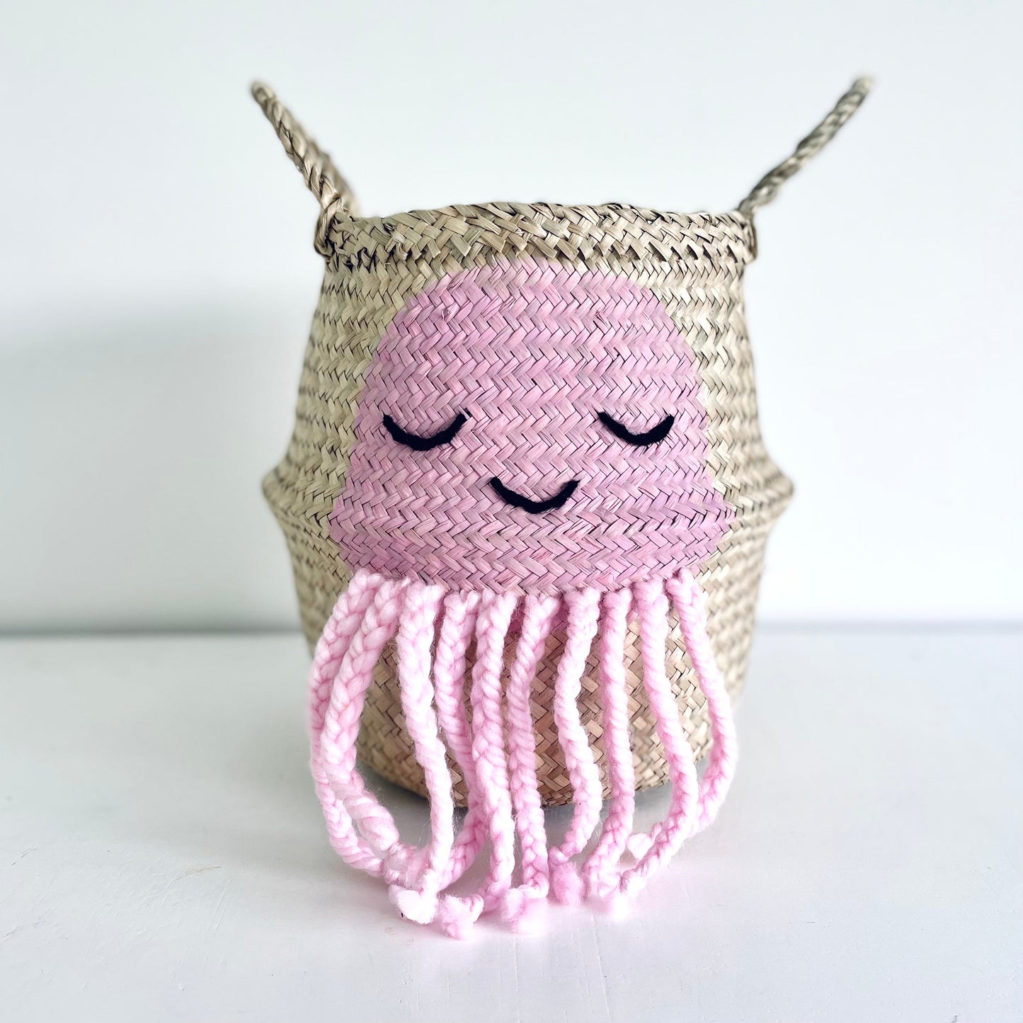 Bellybambino Pink Jellyfish Seagrass Basket - Small