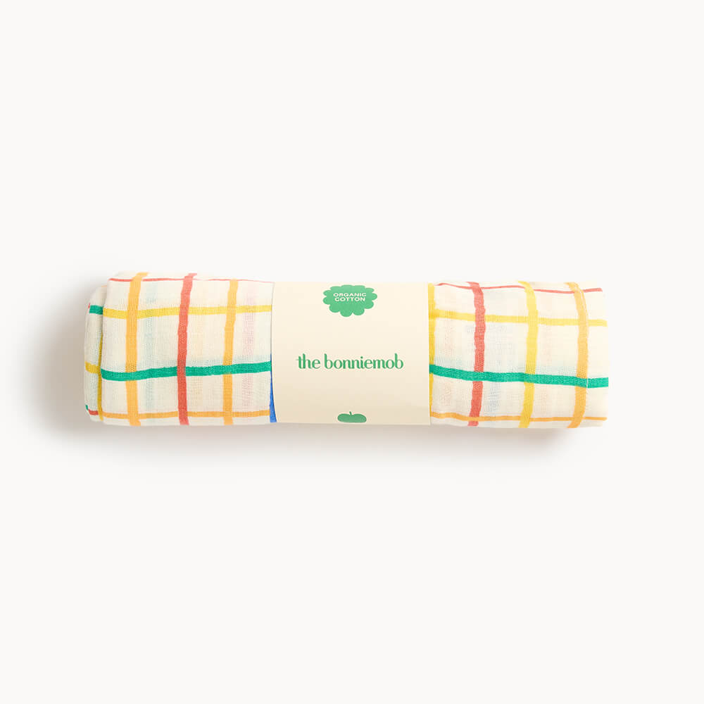The Bonniemob Dreamy & Ditto Baby Playsuit & Muslin Swaddle Gift Box