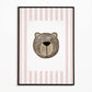 The Little Jones Bear Print - Dusky Pink Stripes