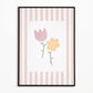 The Little Jones Flowers Print - Dusky Pink Stripes