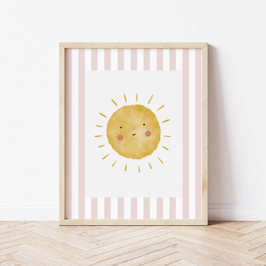 The Little Jones Sunshine Print - Dusky Pink Stripes