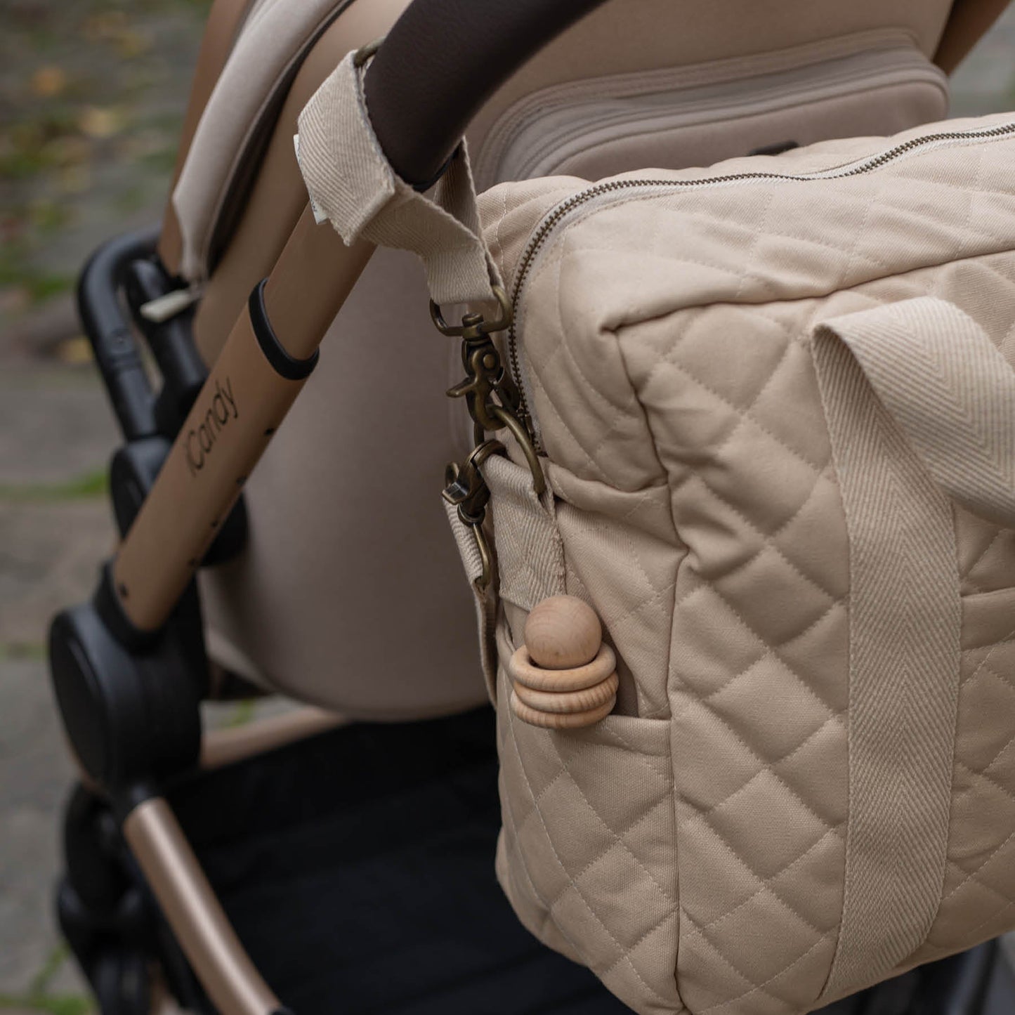 Avery Row Baby Changing Bag with Pram Clips - Natural
