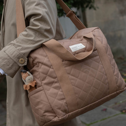 Avery Row Baby Changing Bag with Pram Clips - Latte