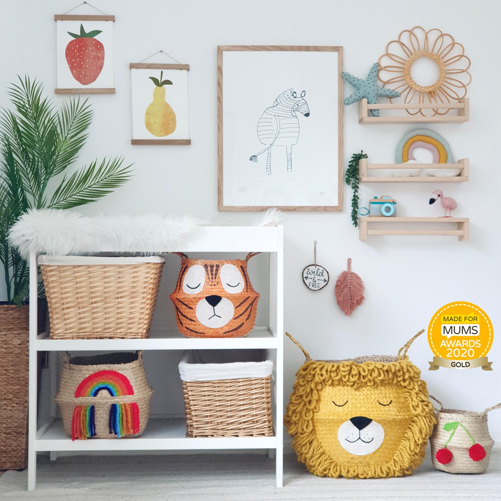 Bellybambino Yellow Lion Seagrass Basket - Extra Large