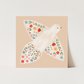 Kid of the Village Floral Dove Art Print - Peach