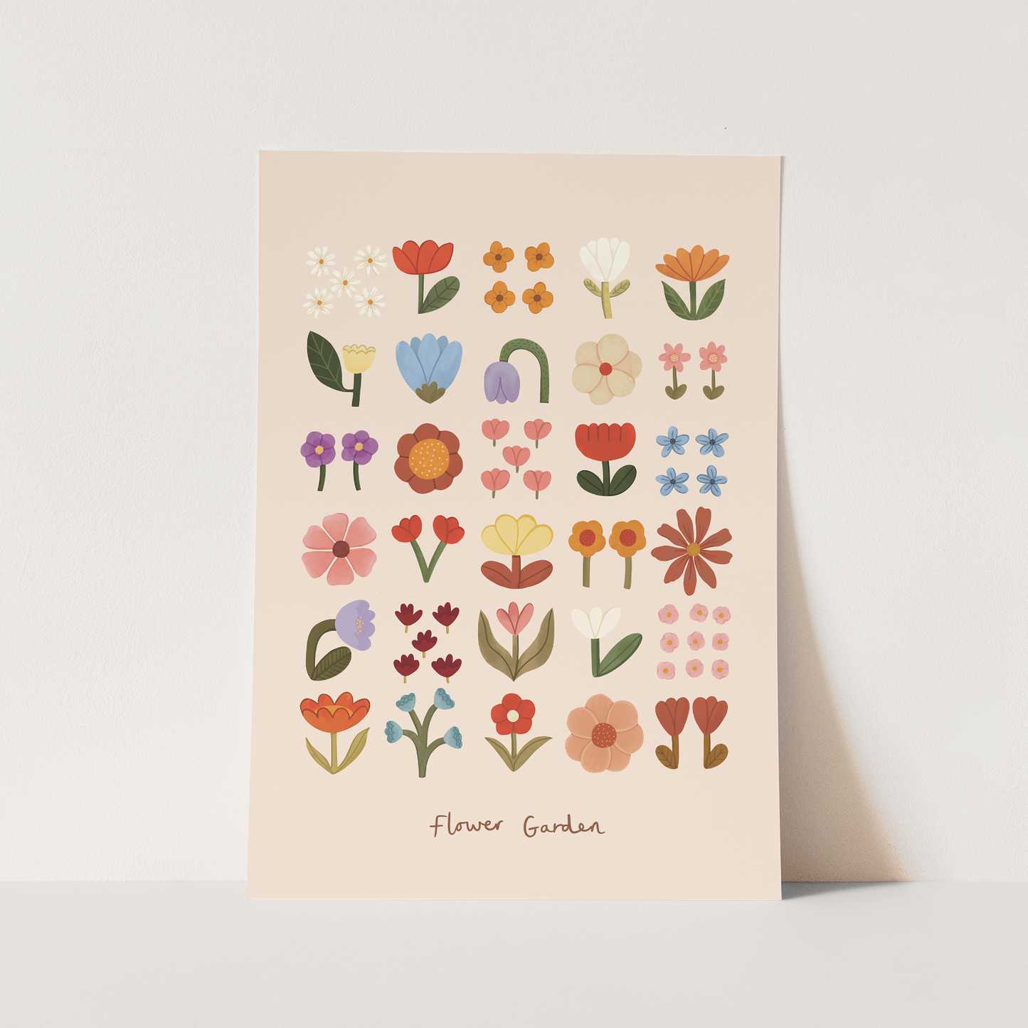 Kid of the Village Flower Garden Art Print - Soft Pink