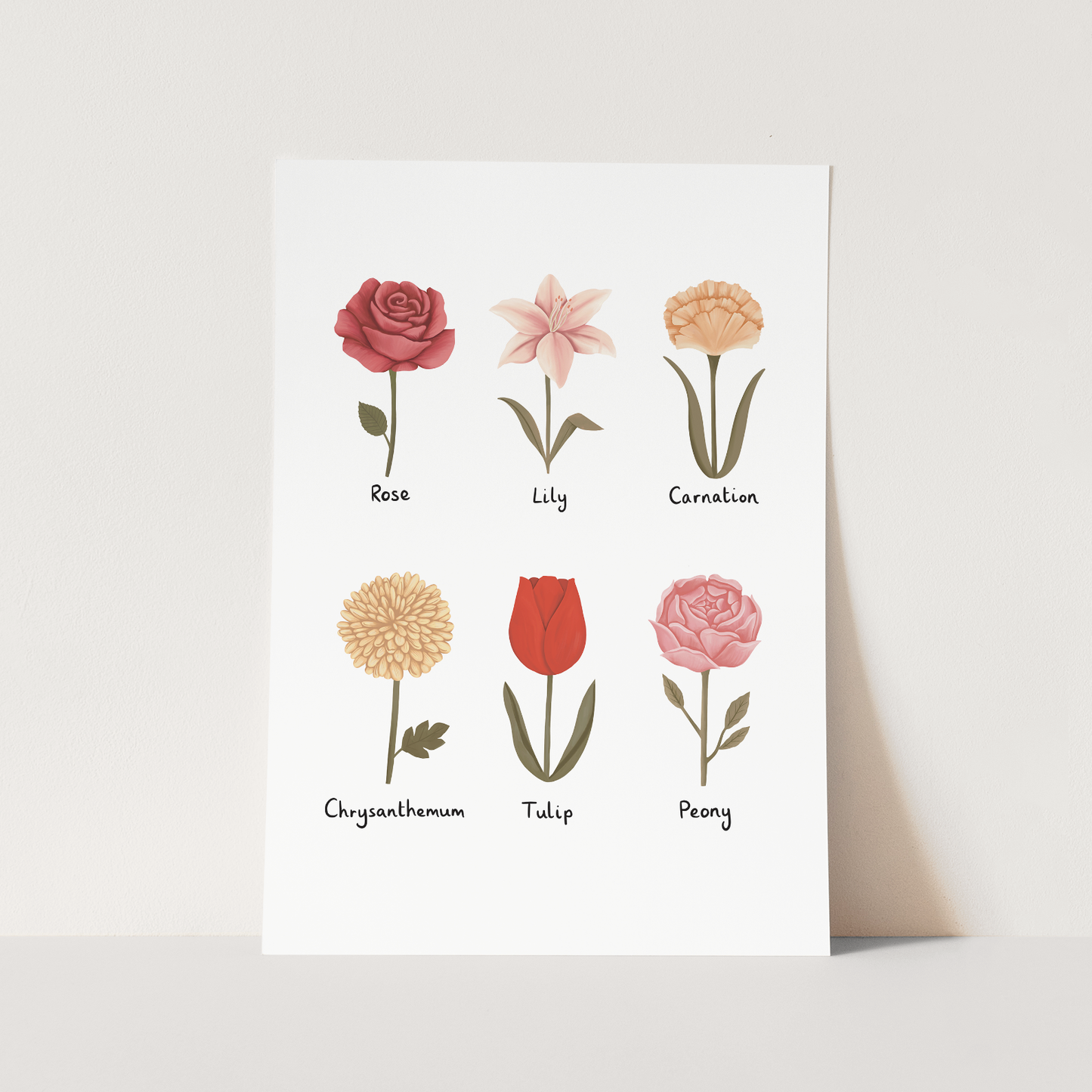 Kid of the Village Flowers Art Print - White