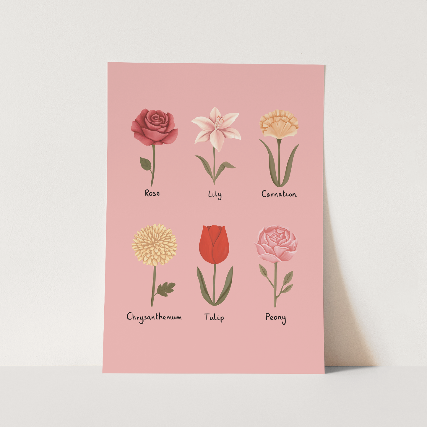 Kid of the Village Flowers Art Print - Pink