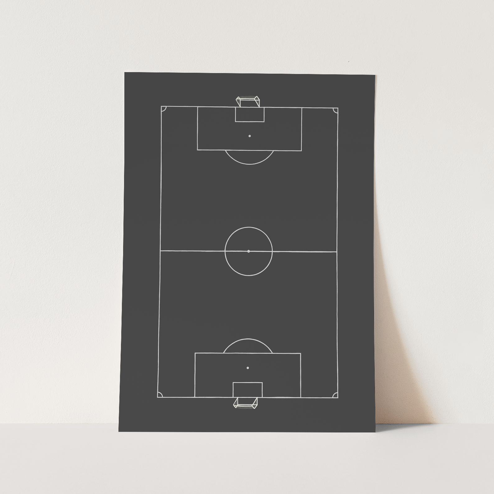 Kid of the Village Football Pitch Art Print - Black