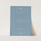 Kid of the Village Football Pitch Art Print - Blue