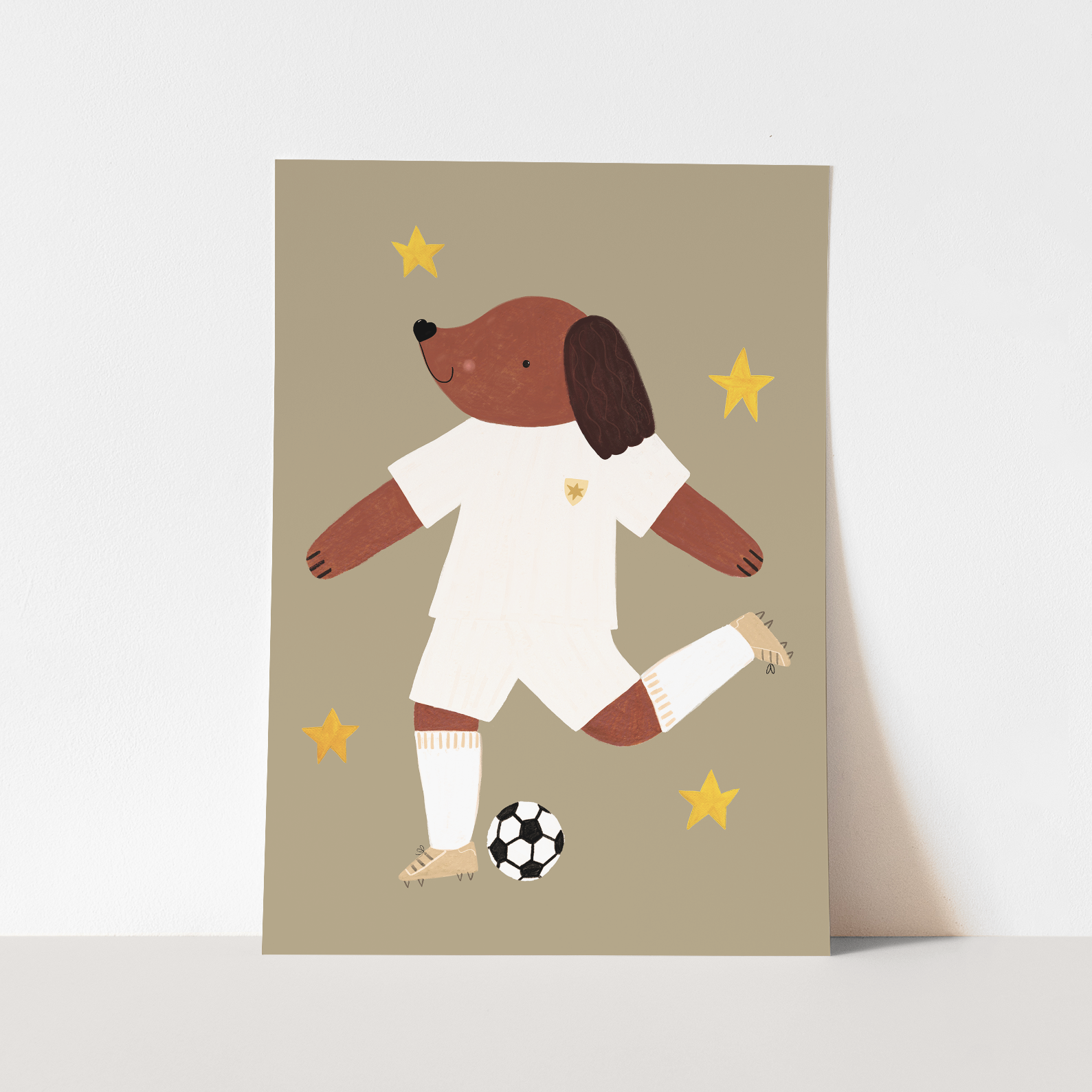 Kid of the Village Footie Pup Art Print - White
