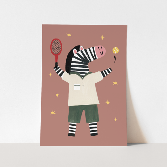 Kid of the Village Game, Set, Zebra Art Print