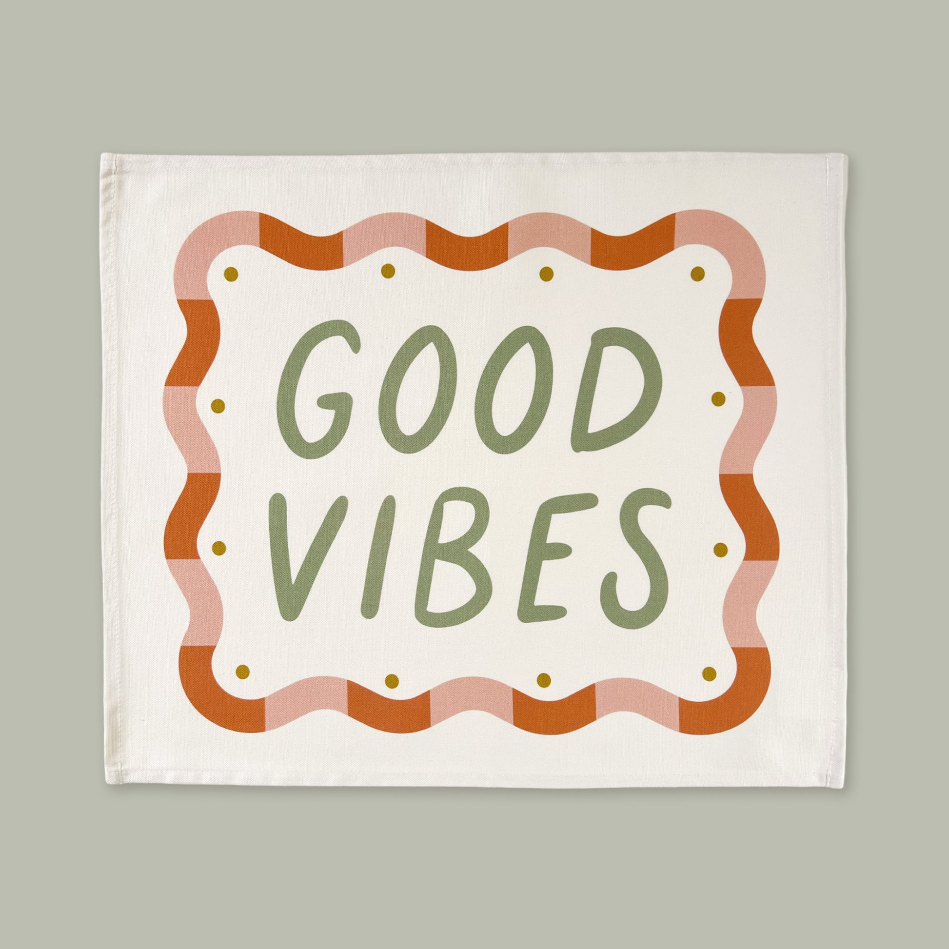 Kid of the Village Good Vibes Wall Banner - Green