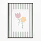 The Little Jones Flowers Print - Green Stripes