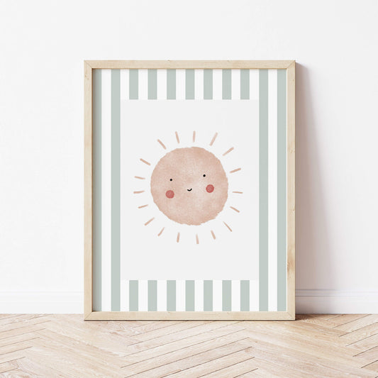 The Little Jones Boho Sunshine Print - Green Stripes