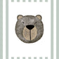 The Little Jones Bear Print - Green Stripes