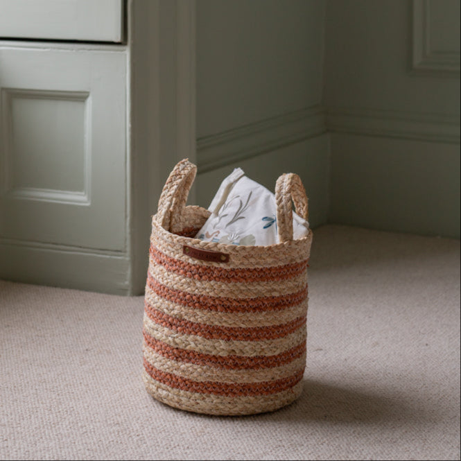 Avery Row Maize Stripe Storage Basket - Set of 3 - Natural