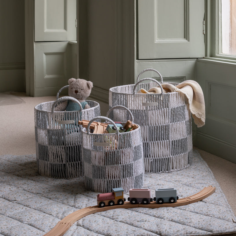 Avery Row Checkerboard Storage Basket - Small - Powder Blue