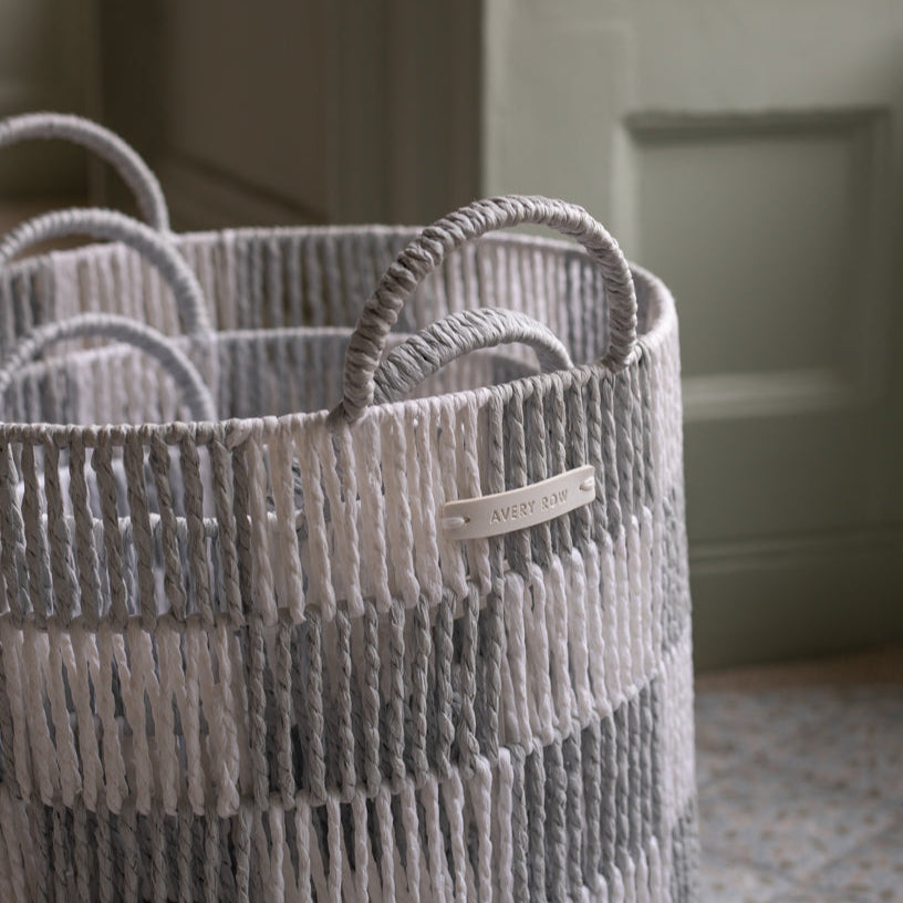 Avery Row Checkerboard Storage Basket - Medium - Powder Blue
