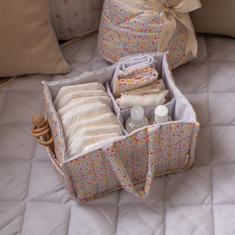 Avery Row Nappy Caddy - Wildflower Garden