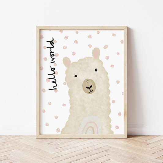The Little Jones Happy Llama Print - Spotty Hello World