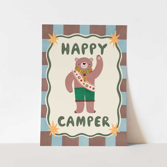 Kid of the Village Happy Camper Art Print