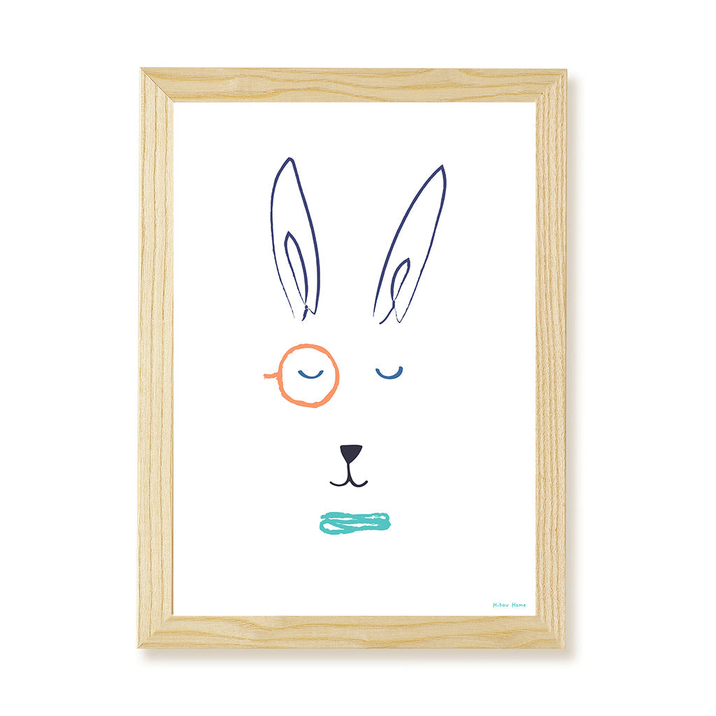 Hector Hare Kids Art Print by Hibou Home