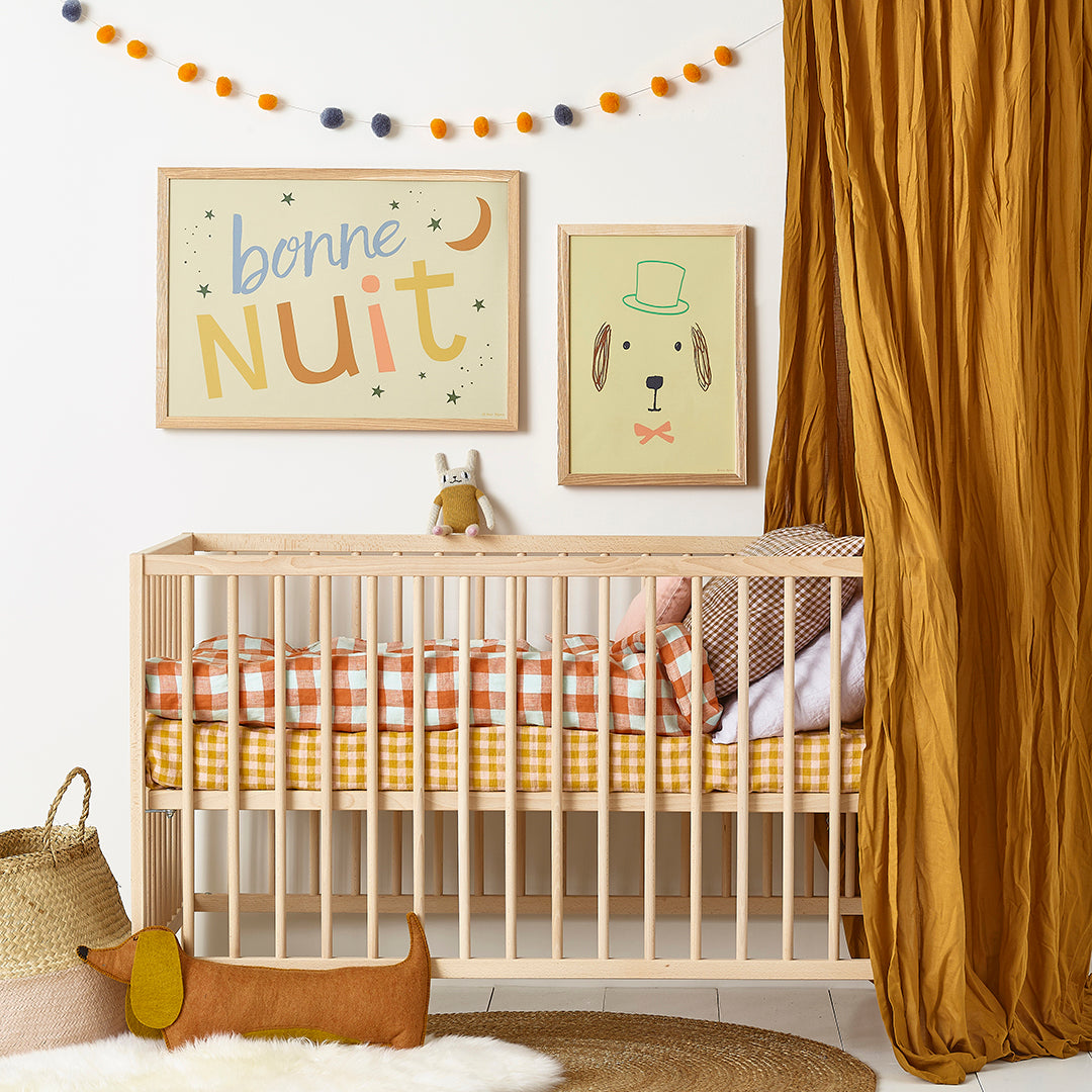 Bruno Dog Kids Art Print by Hibou Home