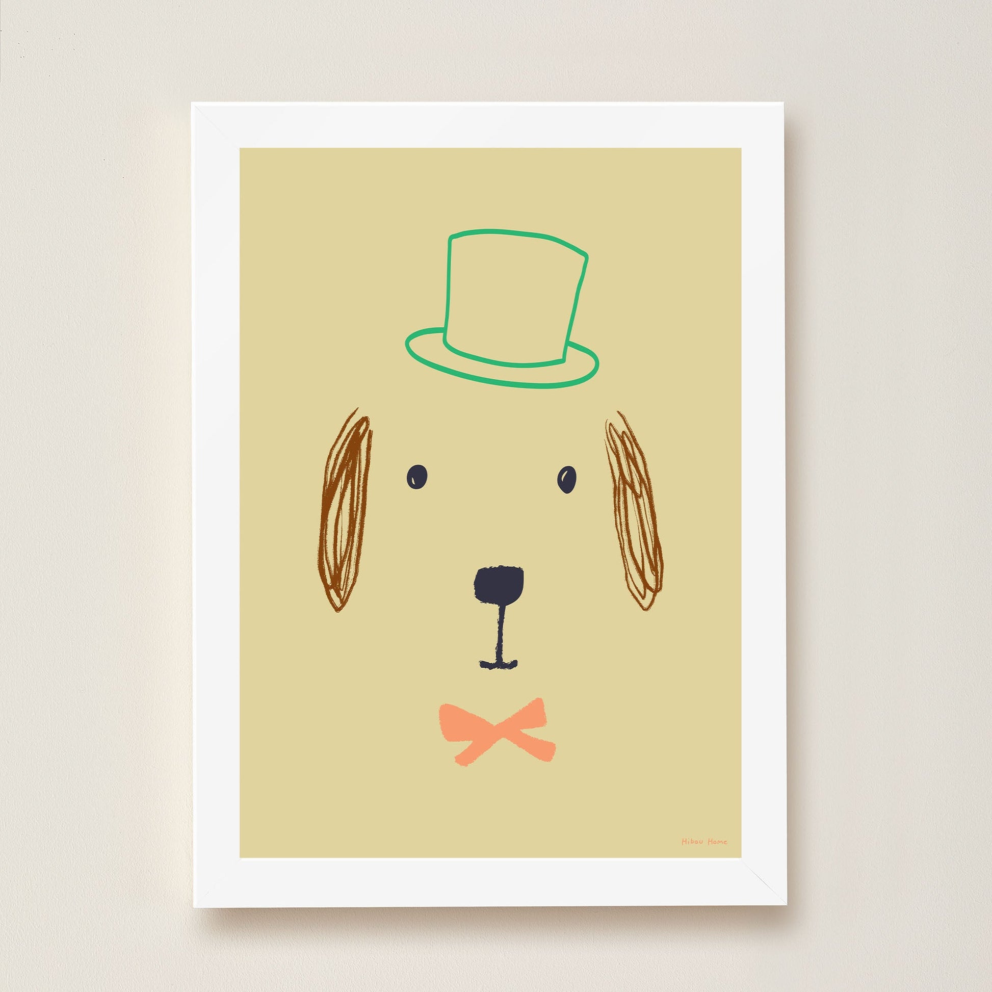 Bruno Dog Kids Art Print by Hibou Home