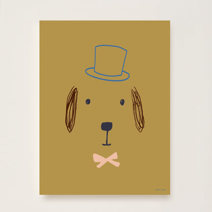 Bruno Dog Kids Art Print by Hibou Home