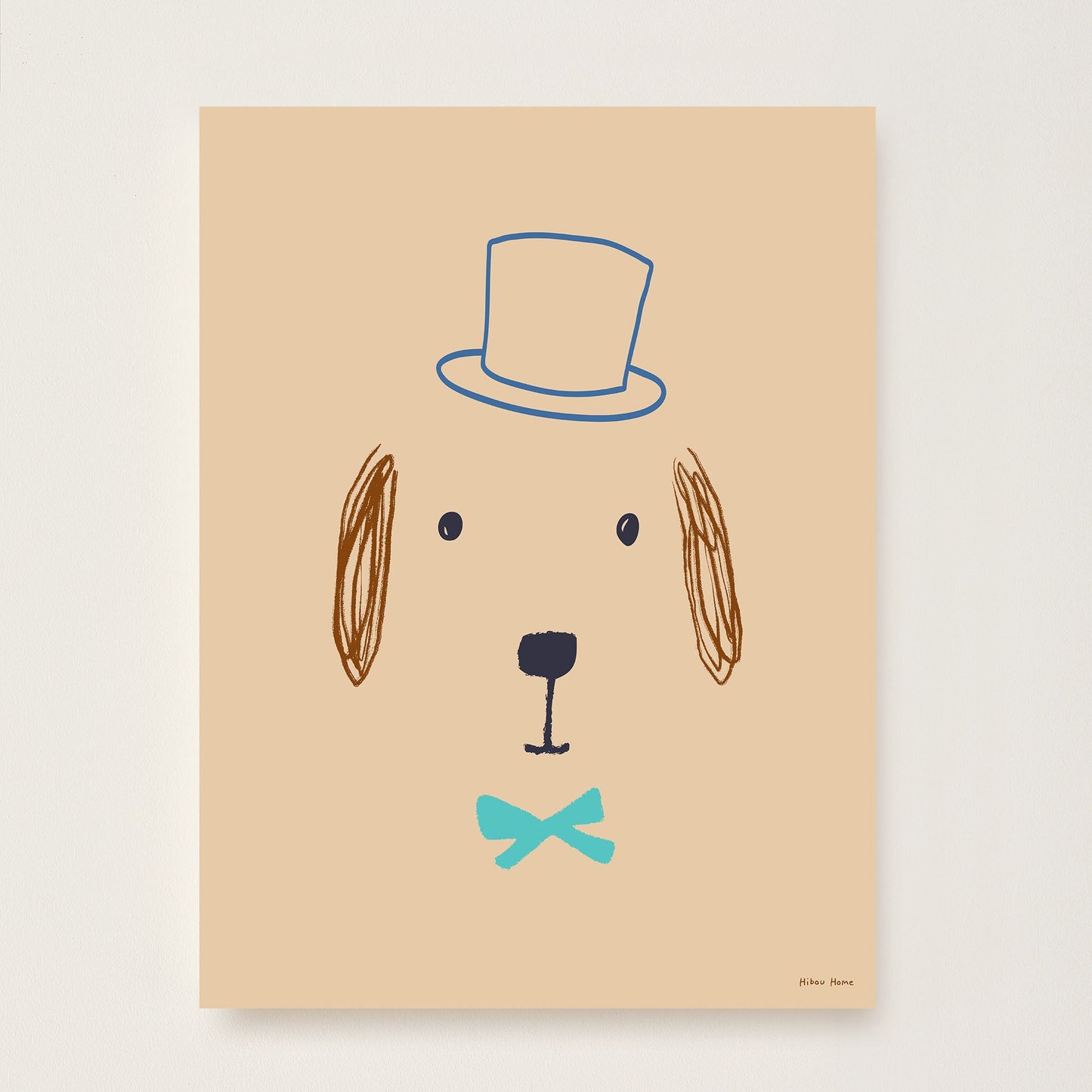 Bruno Dog Kids Art Print by Hibou Home