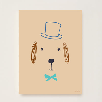 Bruno Dog Kids Art Print by Hibou Home